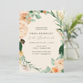 Botanical Boho Peach Bridesmaids Luncheon Brunch Einladung (Stehend Vorderseite)
