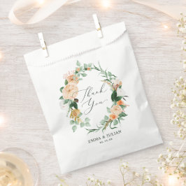 Botanical Boho Peach Watercolor Hochzeit Vielen Da Geschenktütchen