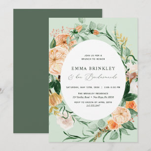 Botanical Boho Sage Bridesmaids Luncheon Brunch Einladung