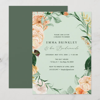 Botanical Boho Sage Bridesmaids Luncheon Brunch Einladung