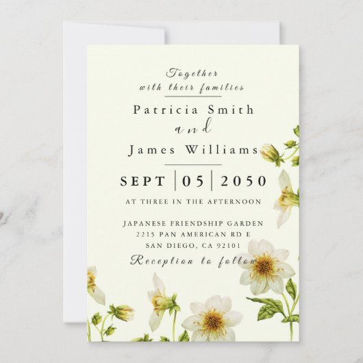 Botanical Boho Spring Wild Blume Wedding Invitati Einladung (Vorderseite)