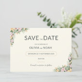 Botanical boho wedding save the date (Stehend Vorderseite)