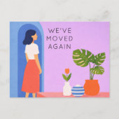 Botanical boho  we've moved  again ankündigungspostkarte (Vorderseite)