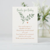 Botanical Books for Baby Card – Minimal Eucalyptus Begleitkarte (Stehend Vorderseite)