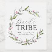 Botanical Bridesmaid Proposal Label Weinetikett (Einzelnes Label)