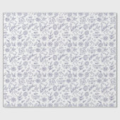 Botanical Bunny Easter Wrapping Paper Geschenkpapier (Flach)