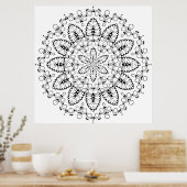 Botanical Burst Mandala with Petal Ring Design Poster (Küche)