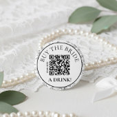 Botanical Buy the Bride a Drink QR Bachelorette Button