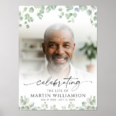 Botanical Celebrating the Life of Photo Funeral Poster (Vorne)