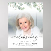 Botanical Celebrating the Life of Photo Memorial Poster (Vorne)