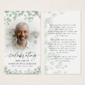 Botanical Celebrating the Life Photo Prayer Card (Vorne & Hinten)