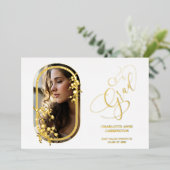 Botanical Cherry Blossom Flowers Oval Frame Photo Folieneinladung