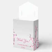 Botanical Cherry Blossoms Pink Gray Thank You Geschenkschachtel (Geöffnet)
