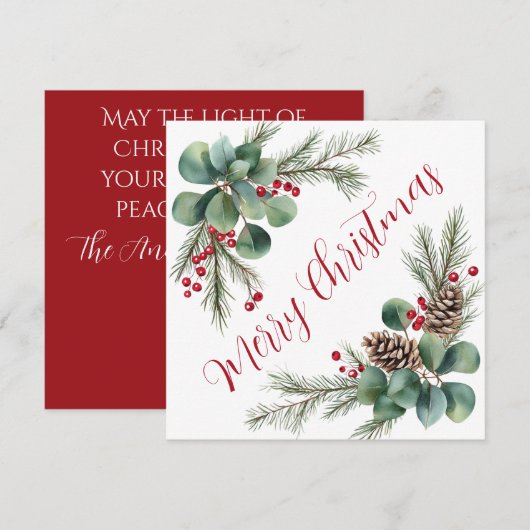 Botanical Christmas Card  Feiertagskarte (Vorne/Hinten)