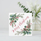 Botanical Christmas Card  Feiertagskarte (Stehend Vorderseite)