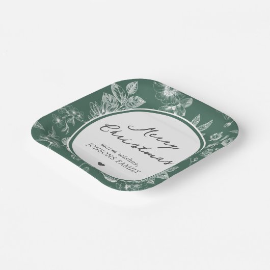 Botanical Christmas Pappteller (Gewinkelt)