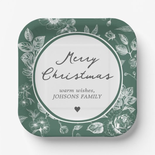 Botanical Christmas Pappteller (Vorderseite)