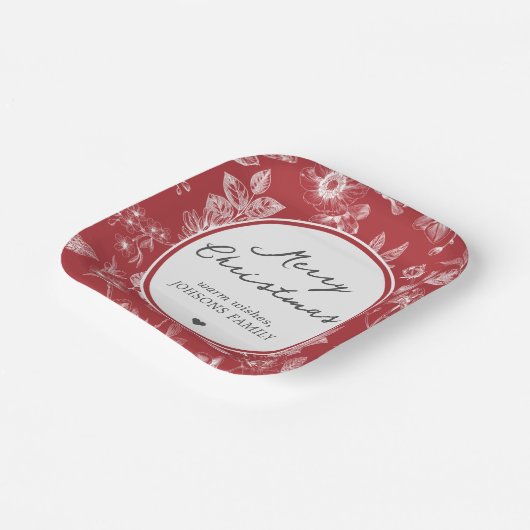 Botanical Christmas Pappteller (Gewinkelt)