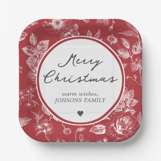 Botanical Christmas Pappteller (Vorderseite)