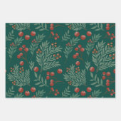 Botanical Christmas Wrapping Paper Geschenkpapier Set (Vorderseite 3)