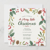 Botanical Christmas Wreath Frame Invitation Einladung (Vorderseite)