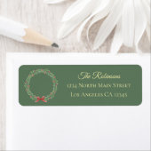 Botanical Christmas Wreath Modern Script Address (Insitu)