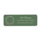 Botanical Christmas Wreath Modern Script Address (Vorne)