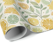 Botanical Citrus Slice Garden  Geschenkpapier (Rolleneckpunkt)