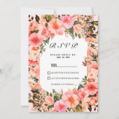 Botanical colorful blossom floral RSVP Einladung (Vorderseite)