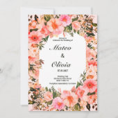 Botanical colorful blossom floral Wedding Einladung (Vorderseite)