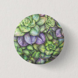Botanical Colorful Illustration Button