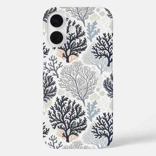 Botanical Coral Ocean Vibes Case-Mate iPhone Hülle (Rückseite)