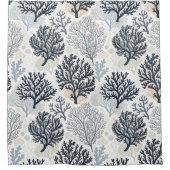 Botanical Coral Ocean Vibes Duschvorhang (Vorderseite)