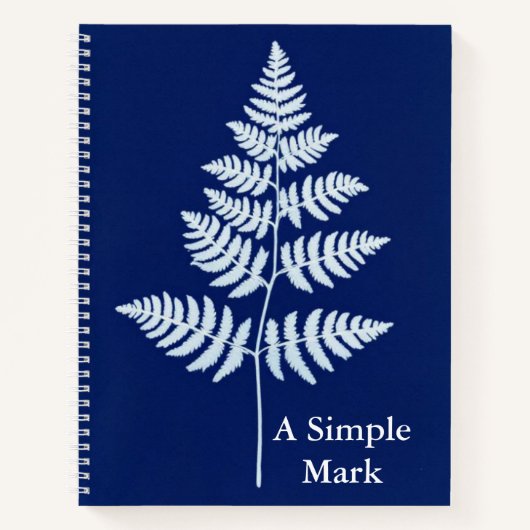 Botanical Cyanotype Art | Fern Silhouette Print Notizblock (Vorderseite)