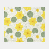 Botanical Daffodil Floral Geometric Pattern (1) Fleecedecke (Vorderseite (Horizontal))