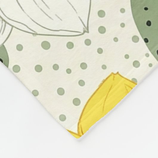 Botanical Daffodil Floral Geometric Pattern (1) Fleecedecke (Ecke)