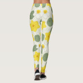 Botanical Daffodil Floral Geometric Pattern (1) Leggings (Rückseite)
