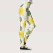 Botanical Daffodil Floral Geometric Pattern (1) Leggings (Rechts)