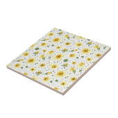 Botanical Daffodil Floral Geometric Pattern (2) Fliese (Seite)