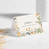 Botanical Daffodils Daisy Peony Wedding Place card Tischnummer