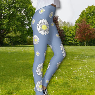 Botanical Daisy Blume Blue Leggings