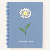 Botanical Daisy Blume Blue Notebook Notizblock (Vorderseite)