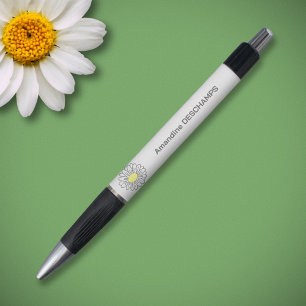 Botanical Daisy Blume White Kugelschreiber
