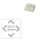 Botanical Diamond with Branches in Black Gummistempel (Stempel)