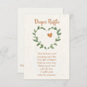 Botanical Diaper Raffle Card – Minimal Eucalyptus Begleitkarte (Vorne/Hinten)