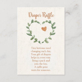 Botanical Diaper Raffle Card – Minimal Eucalyptus Begleitkarte