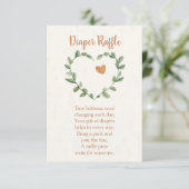Botanical Diaper Raffle Card – Minimal Eucalyptus Begleitkarte (Stehend Vorderseite)