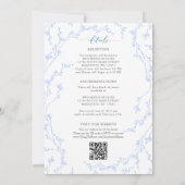 Botanical Dusty Blue Floral All-In-One Wedding Einladung (Rückseite)