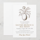 Botanical Easter Brunch Egg Hunt Invitation Einladung (Vorne/Hinten)