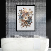 Botanical Elegant 3D Floral Art Leinwanddruck